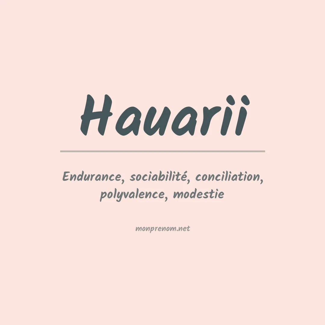 Signification du prénom Hauarii