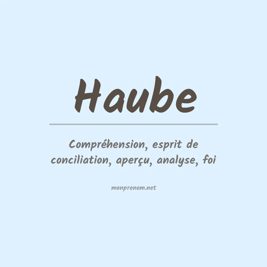 Signification du prénom Haube