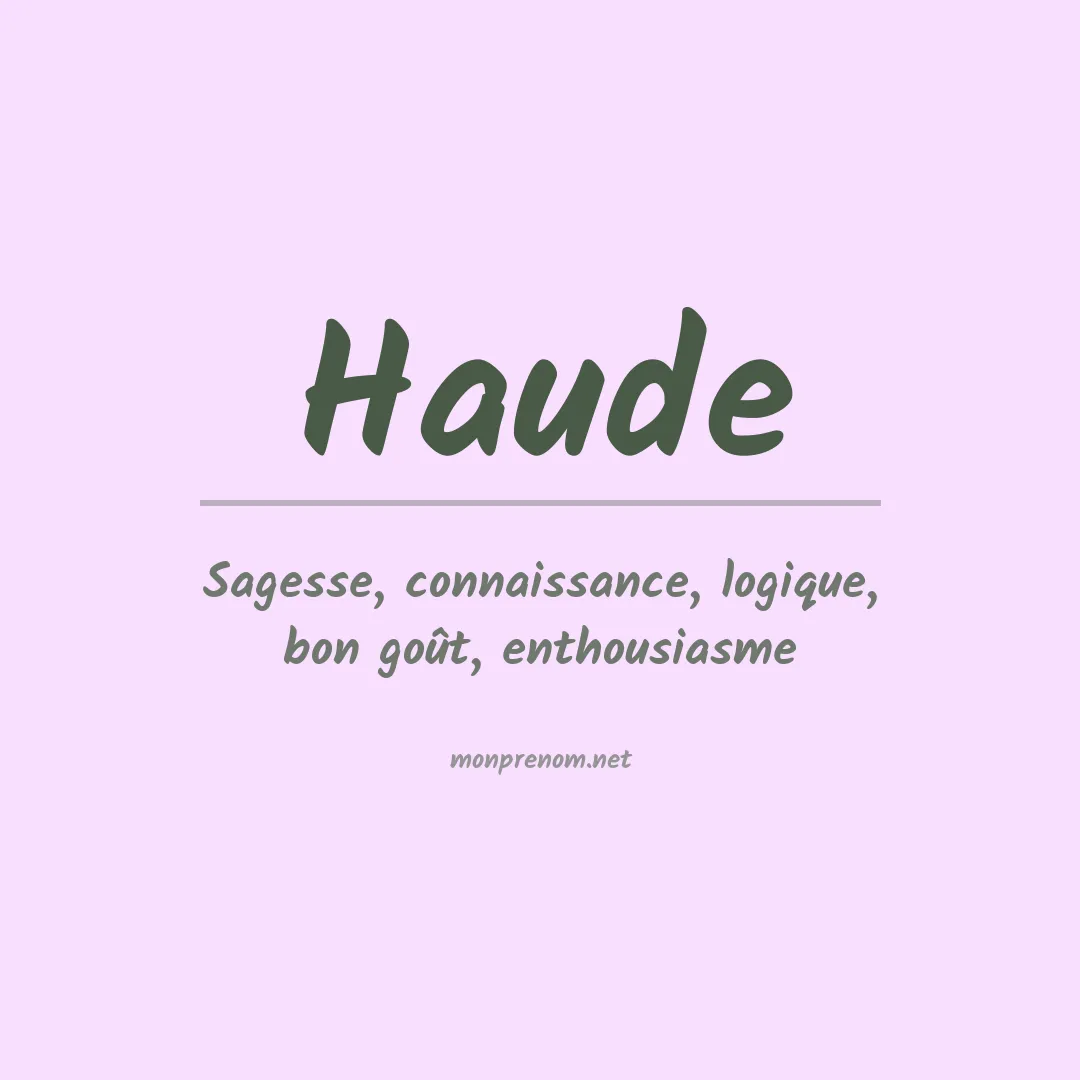 Signification du prénom Haude