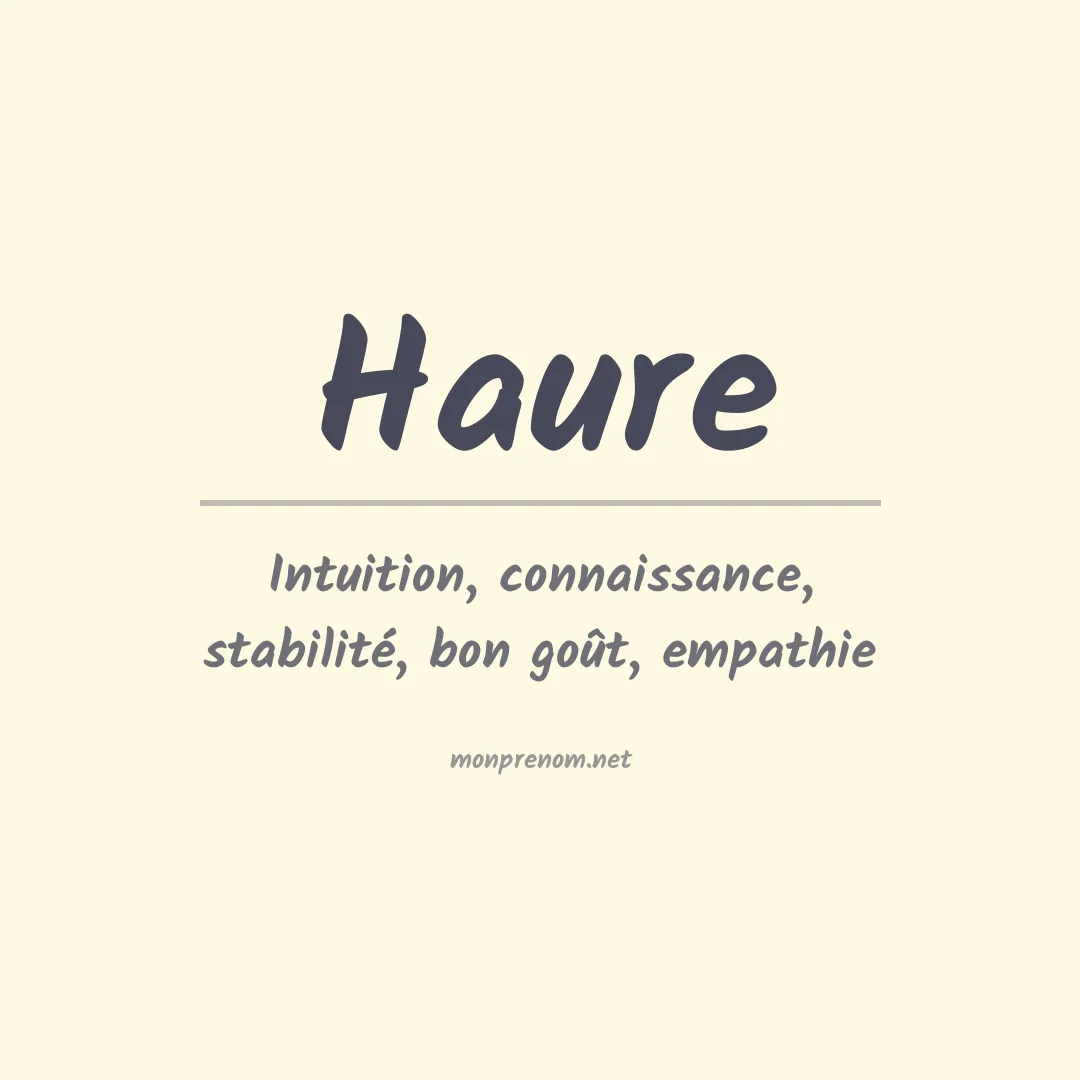 Signification du prénom Haure