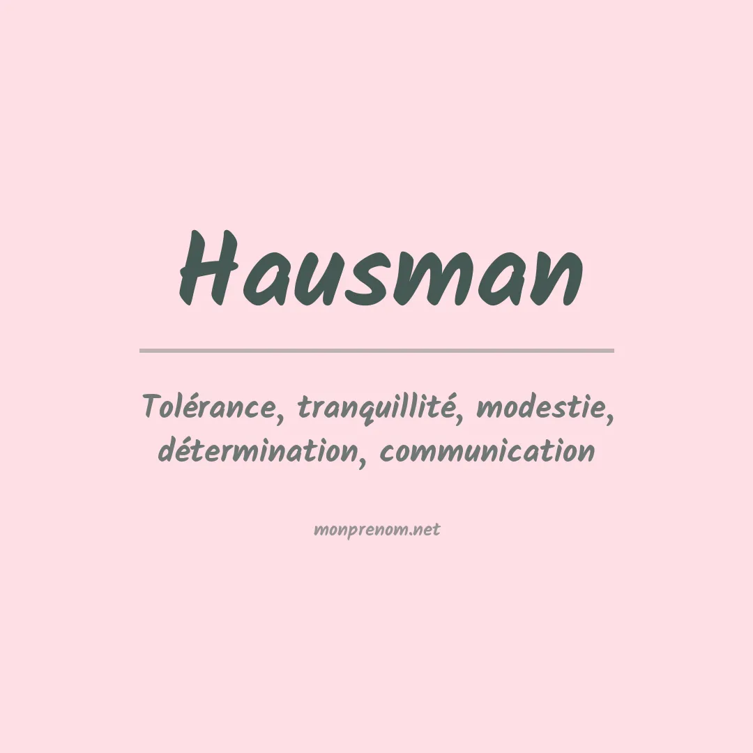 Signification du prénom Hausman