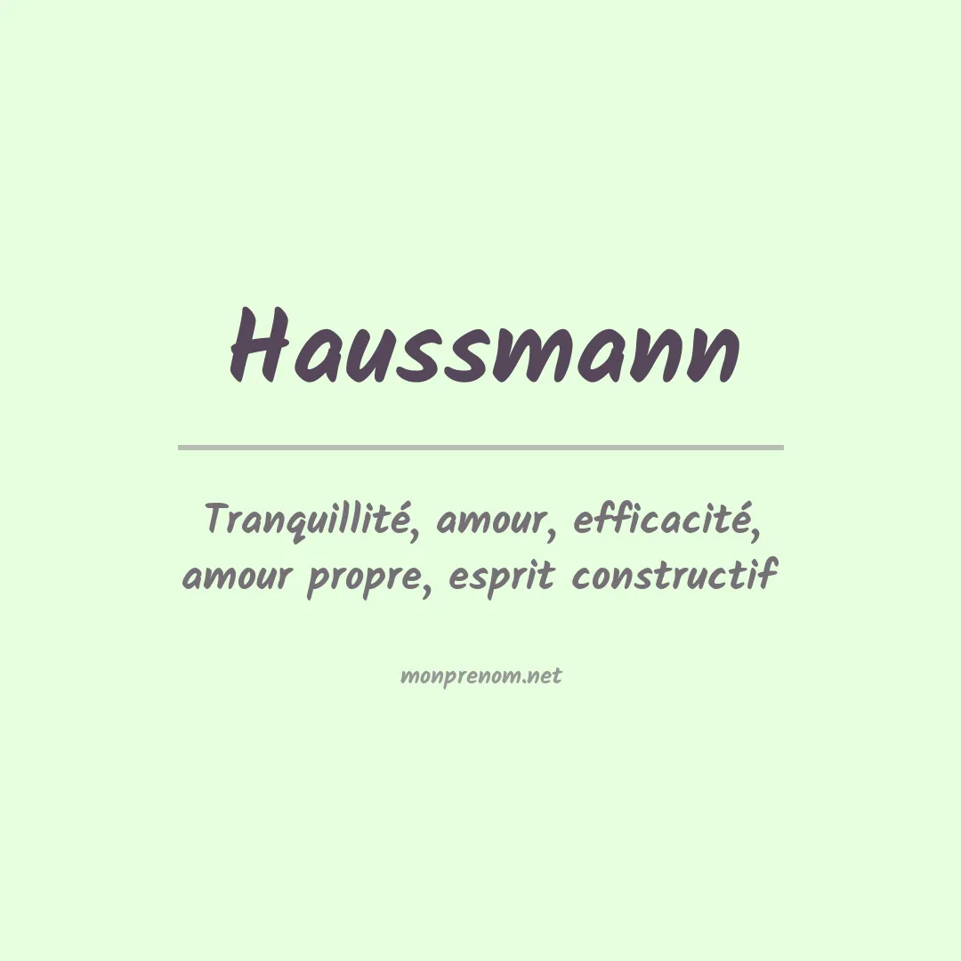 Signification du prénom Haussmann