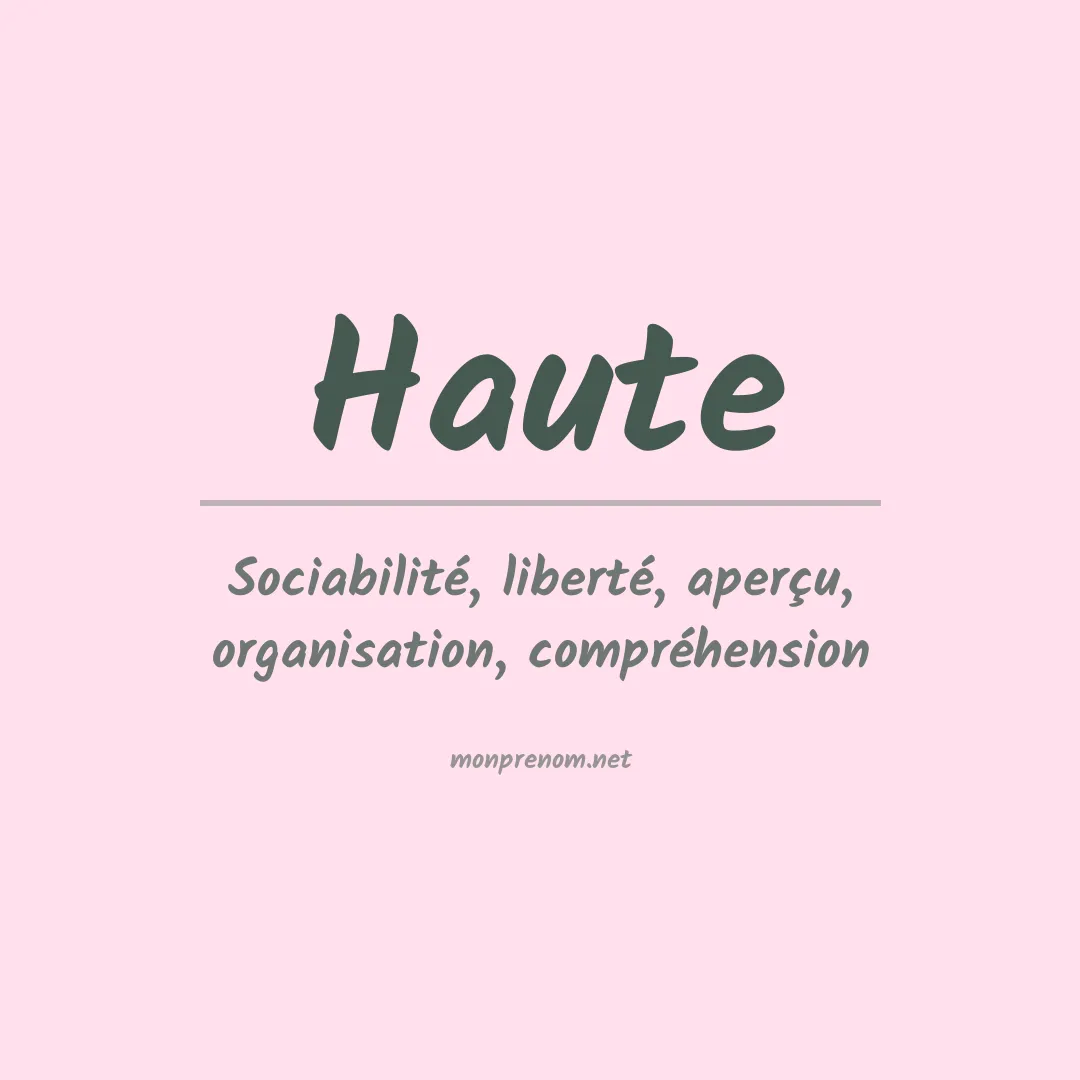 Signification du prénom Haute