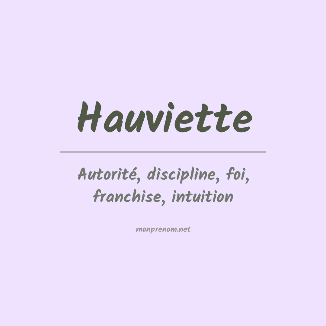 Signification du prénom Hauviette