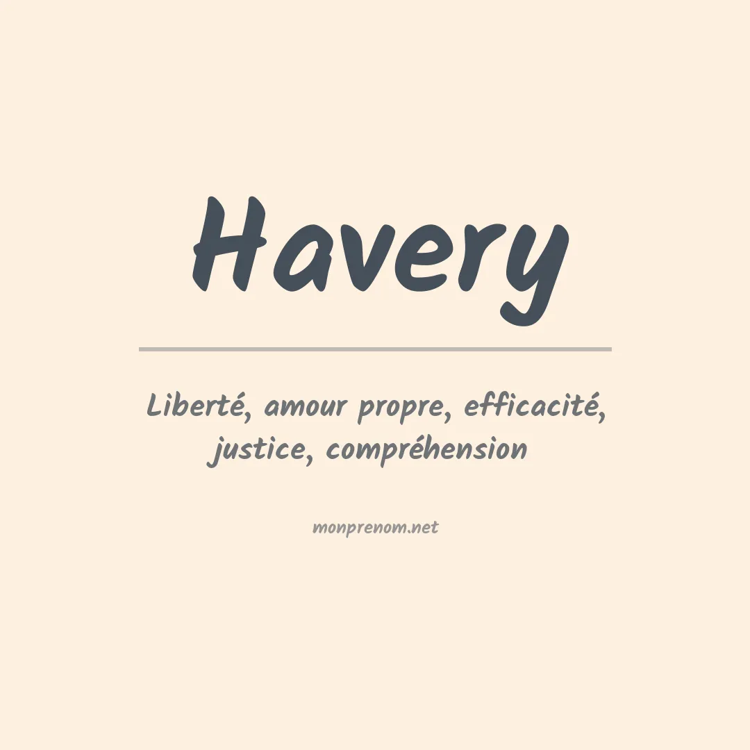 Signification du prénom Havery