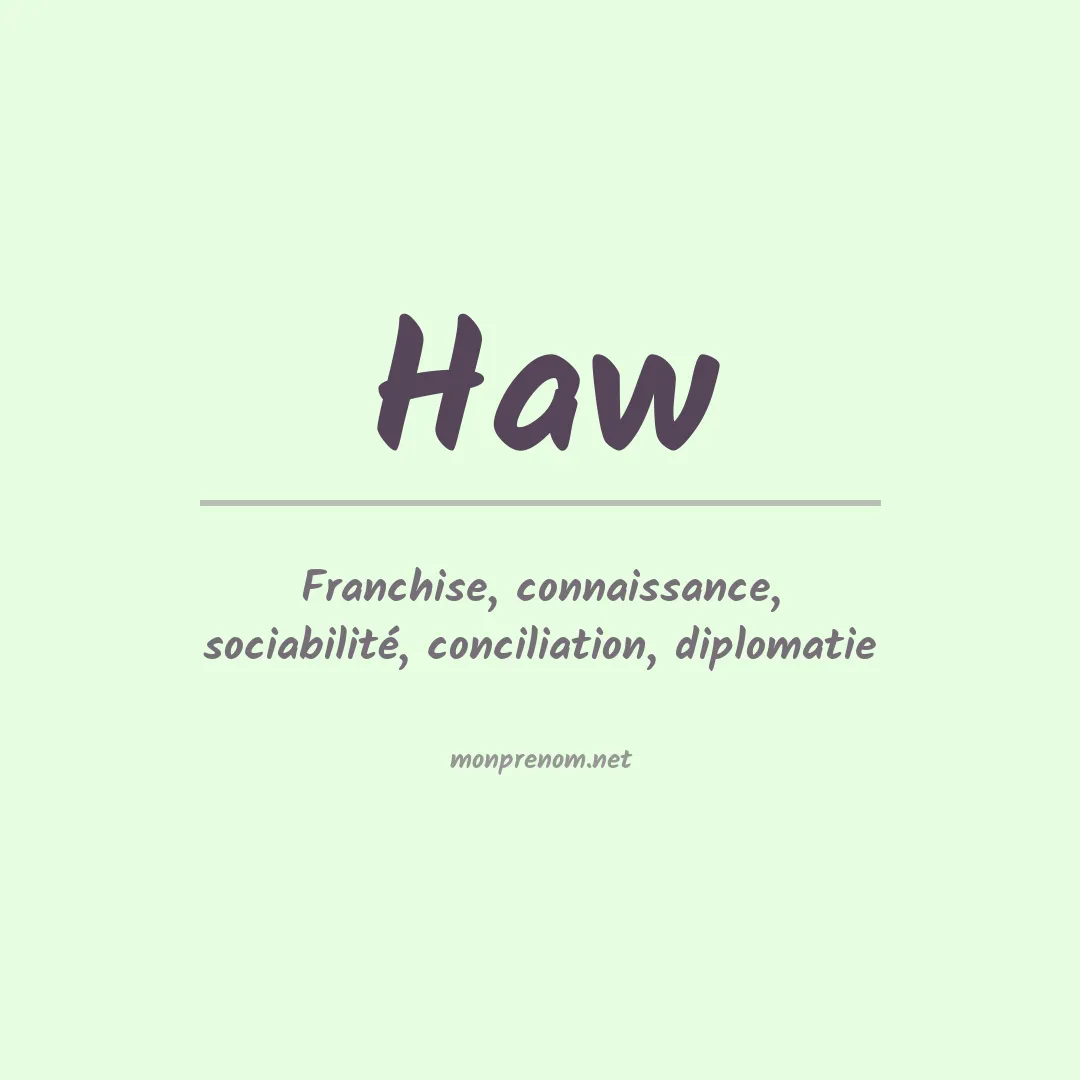 Prénom Haw
