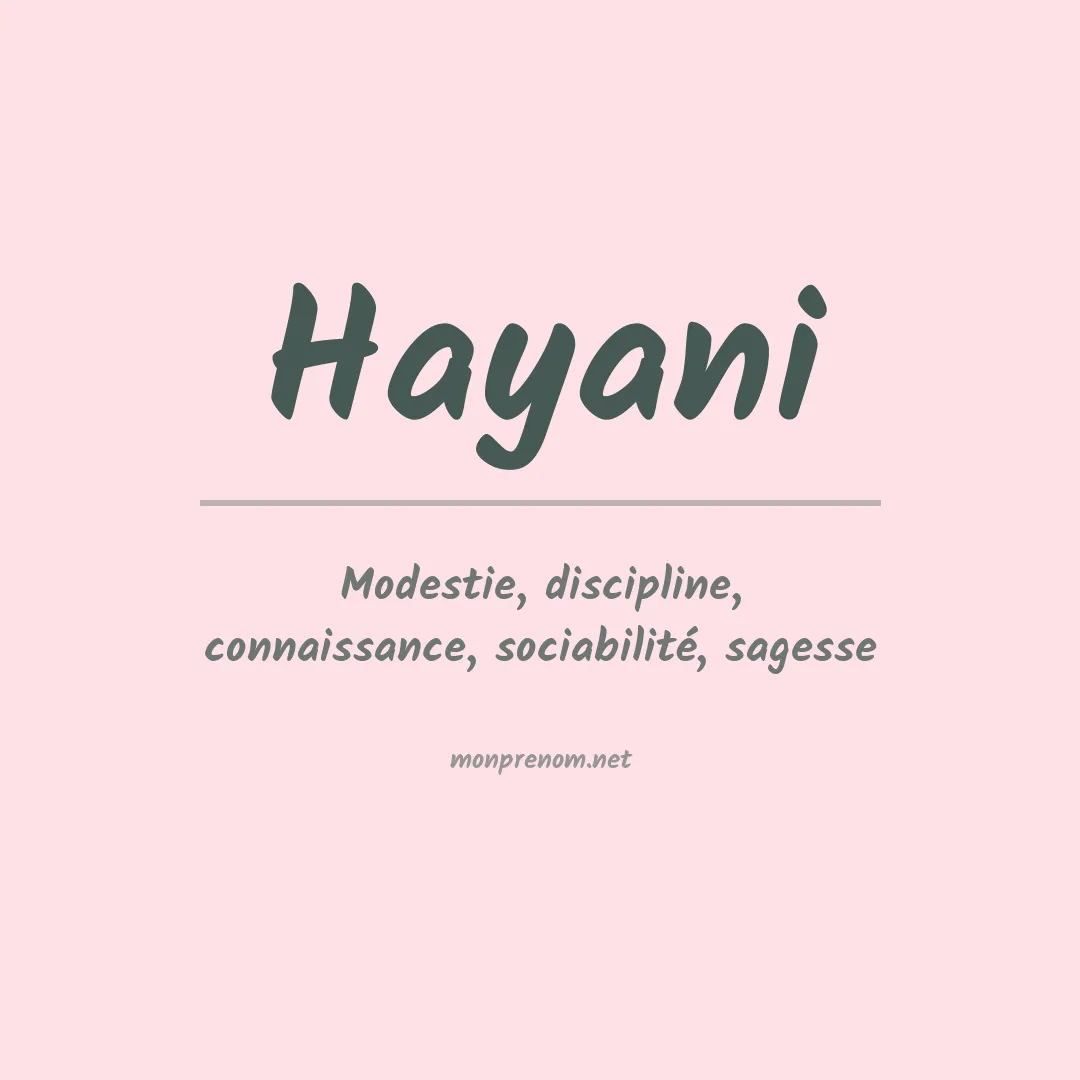 Prénom Hayani
