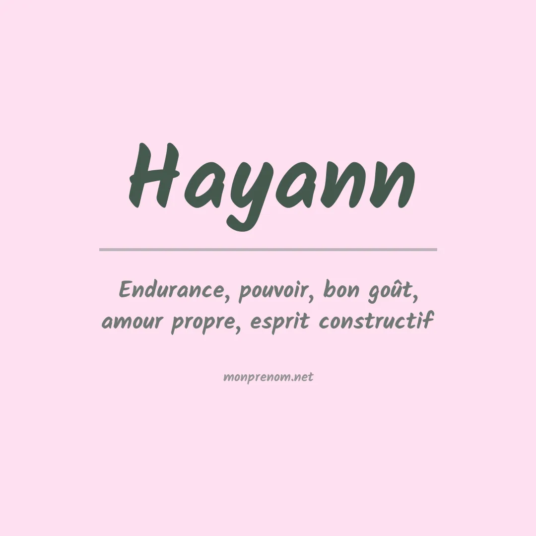 Signification du prénom Hayann