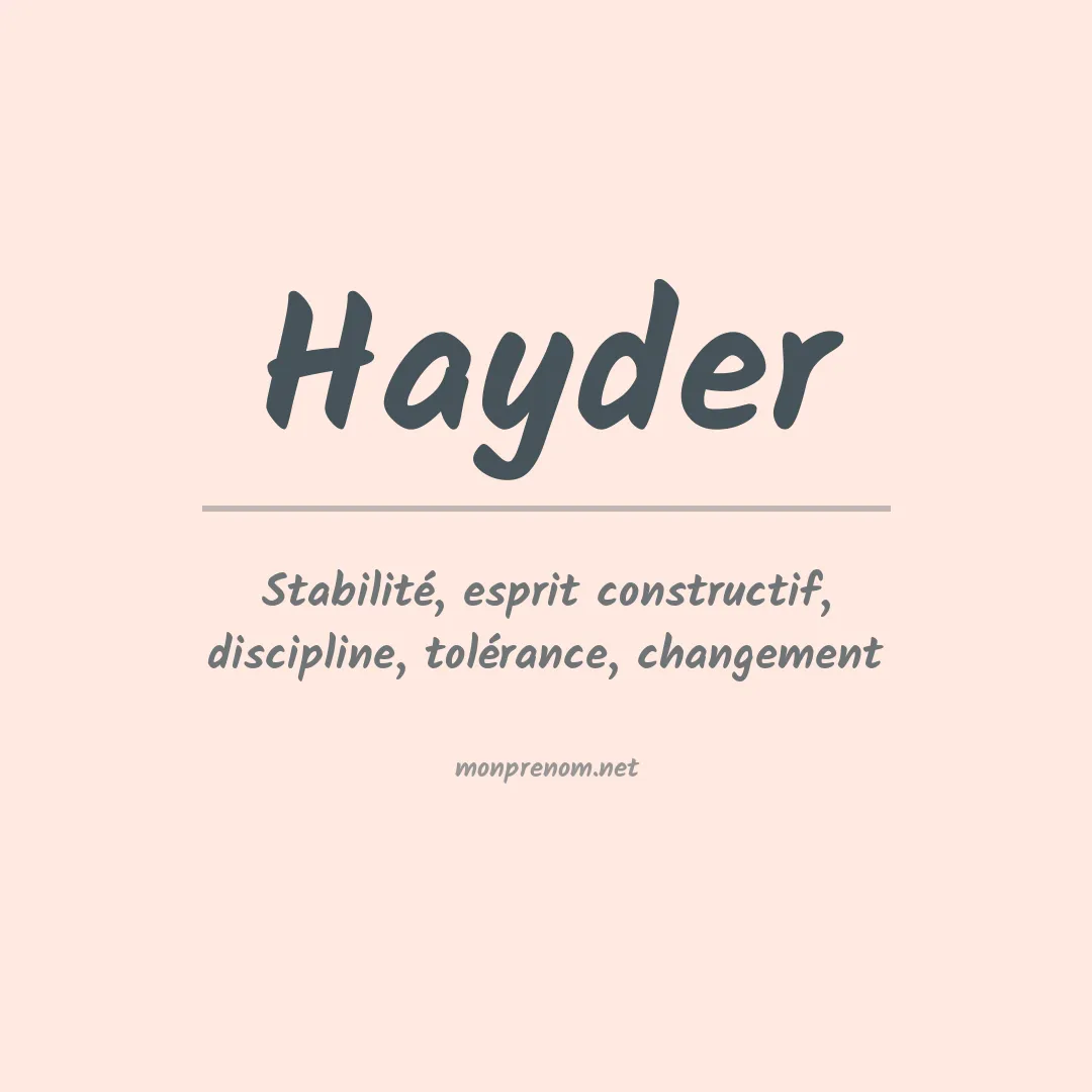 Prénom Hayder