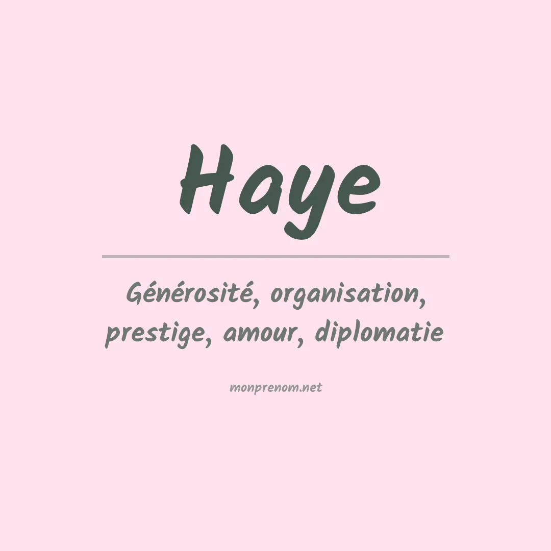 Prénom Haye