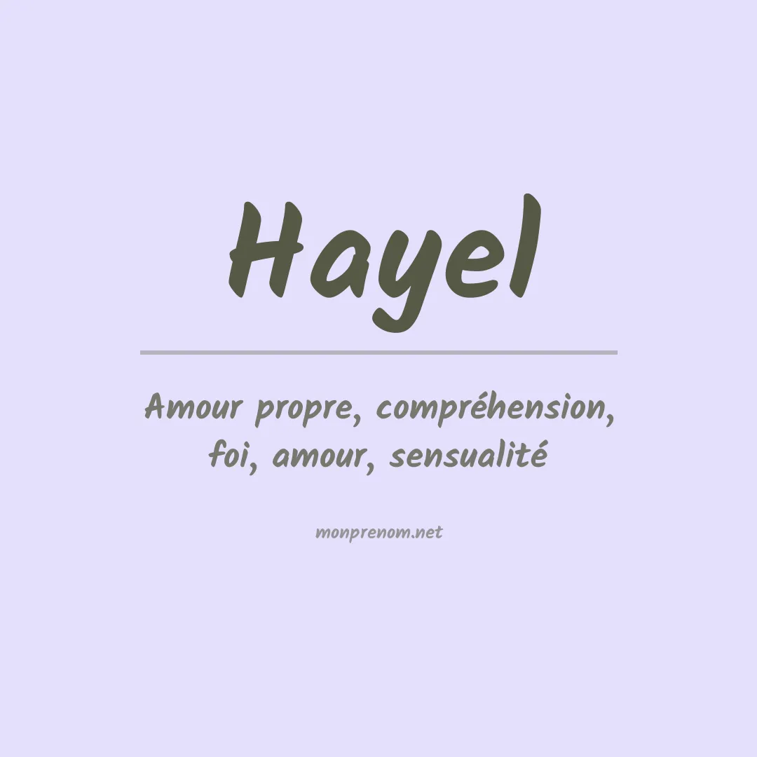 Signification du prénom Hayel