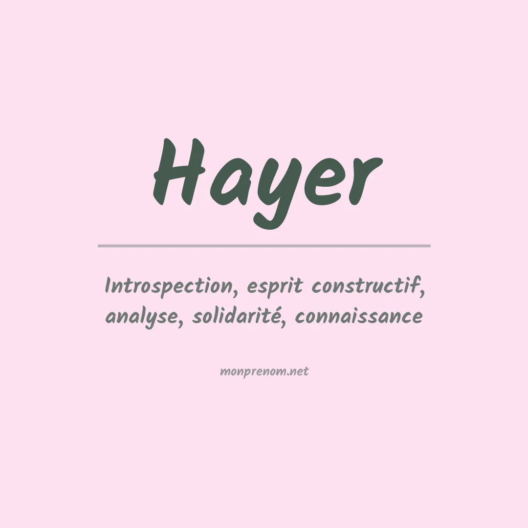 Prénom Hayer