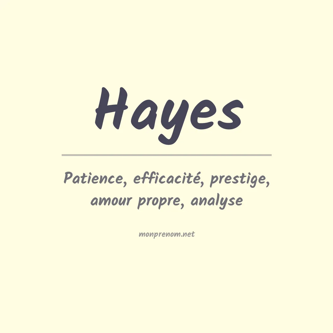 Prénom Hayes