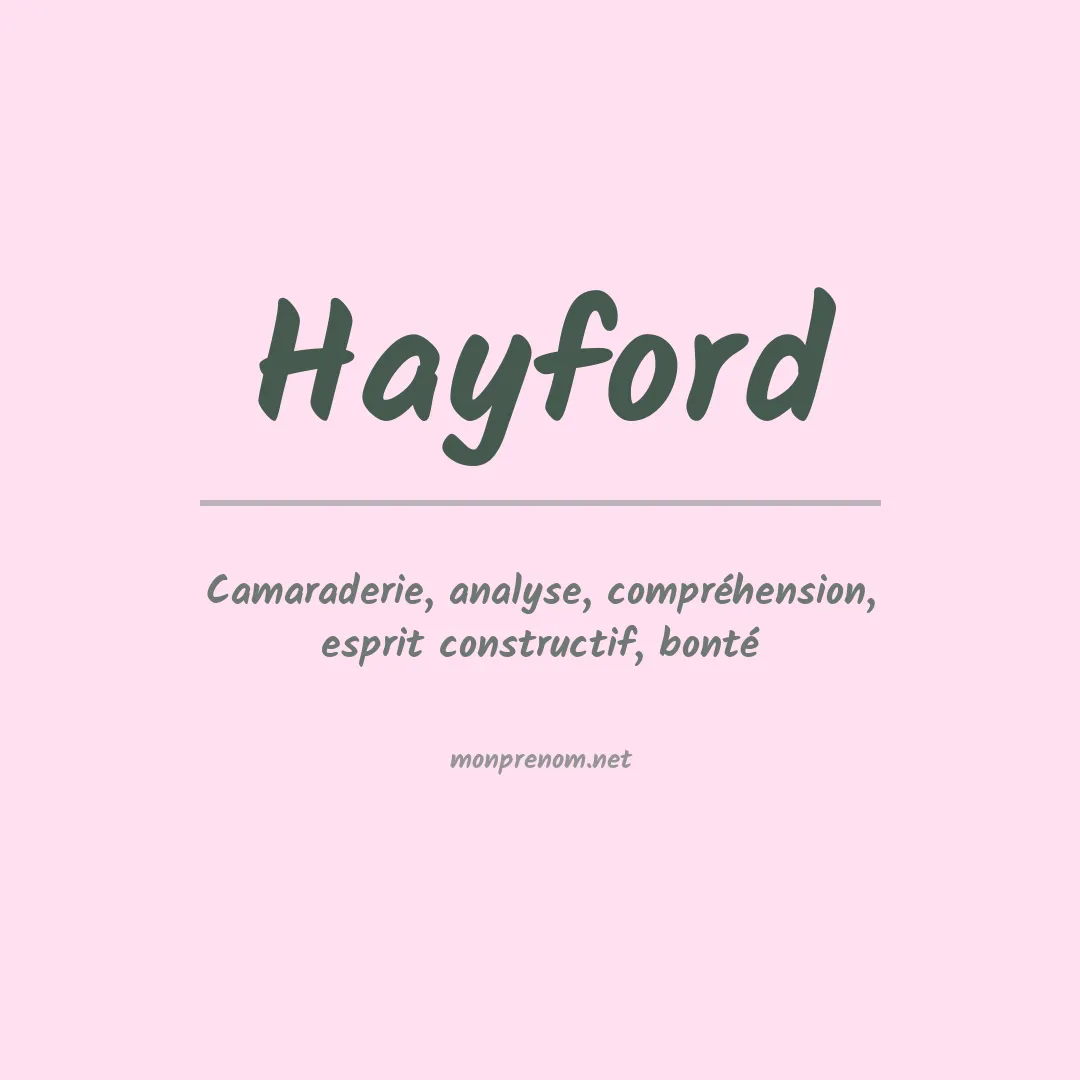 Prénom Hayford