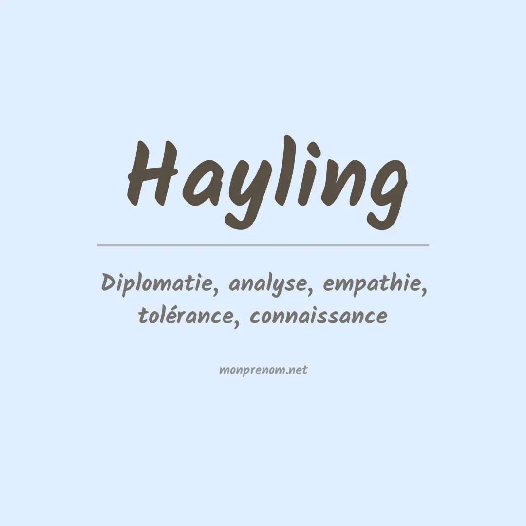 Signification du prénom Hayling