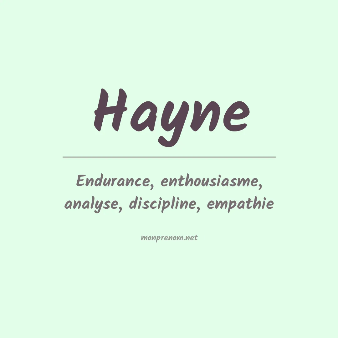 Prénom Hayne