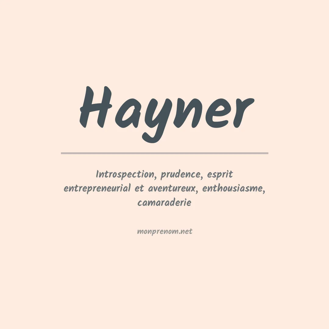 Prénom Hayner