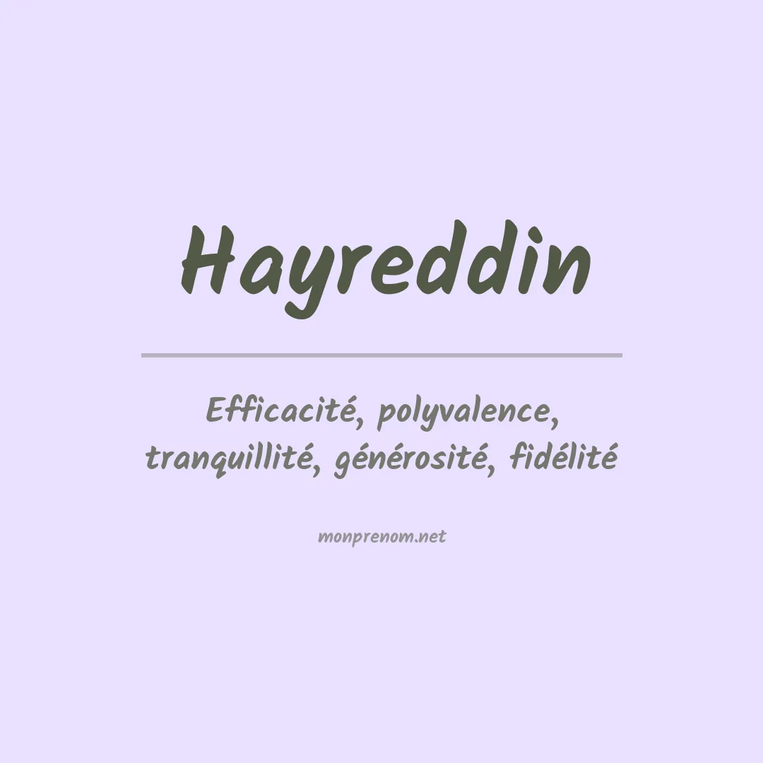 Prénom Hayreddin