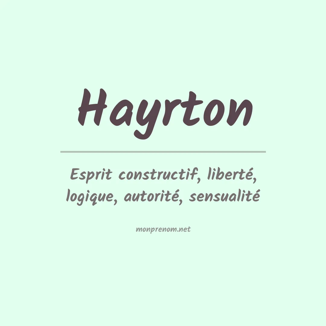 Signification du prénom Hayrton