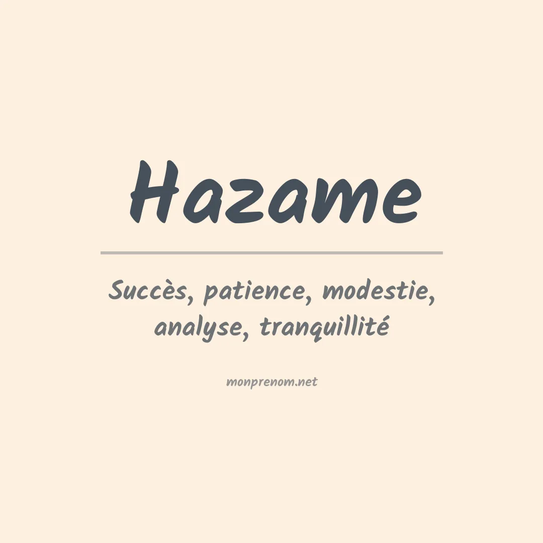 Prénom Hazame