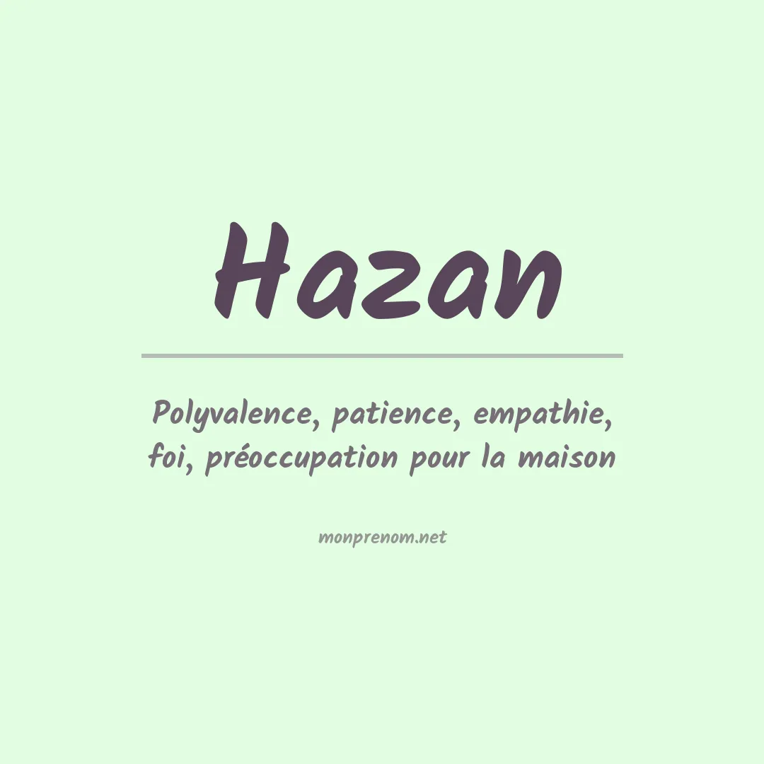 Prénom Hazan