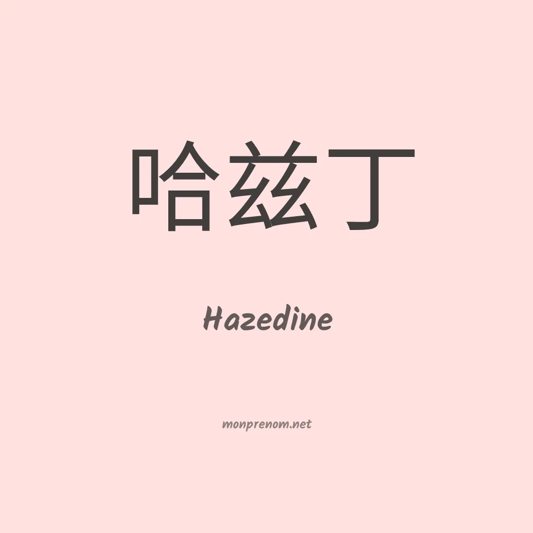 Hazedine en chinois