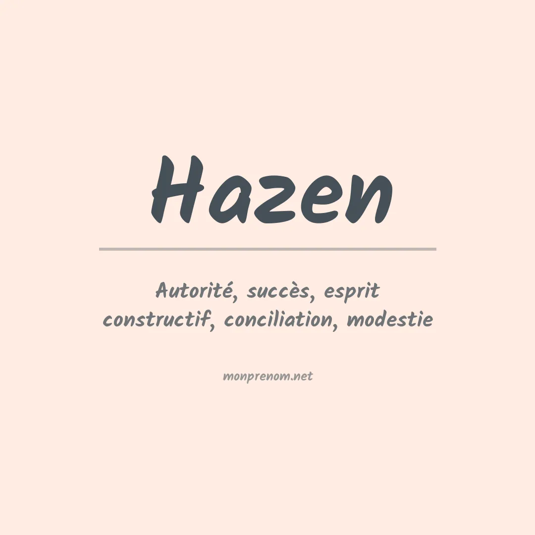 Prénom Hazen