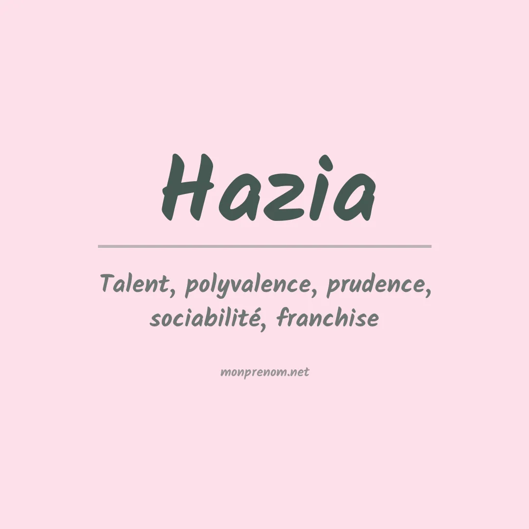 Prénom Hazia