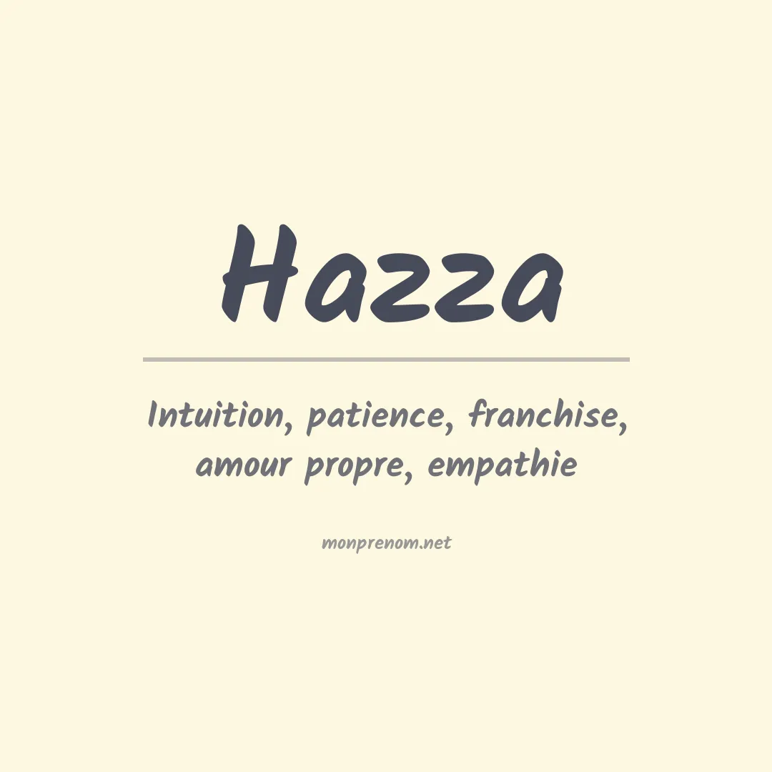 Signification du prénom Hazza