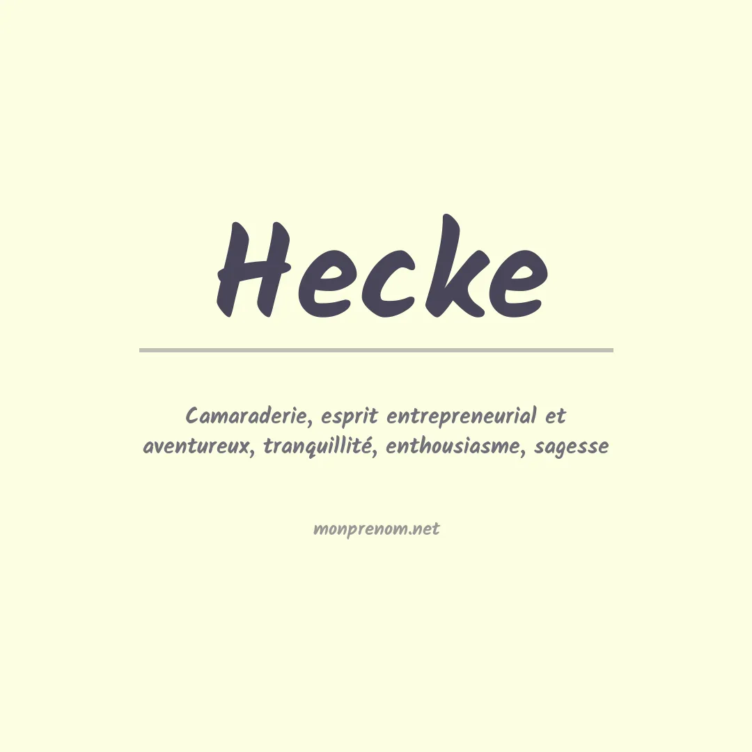 Prénom Hecke