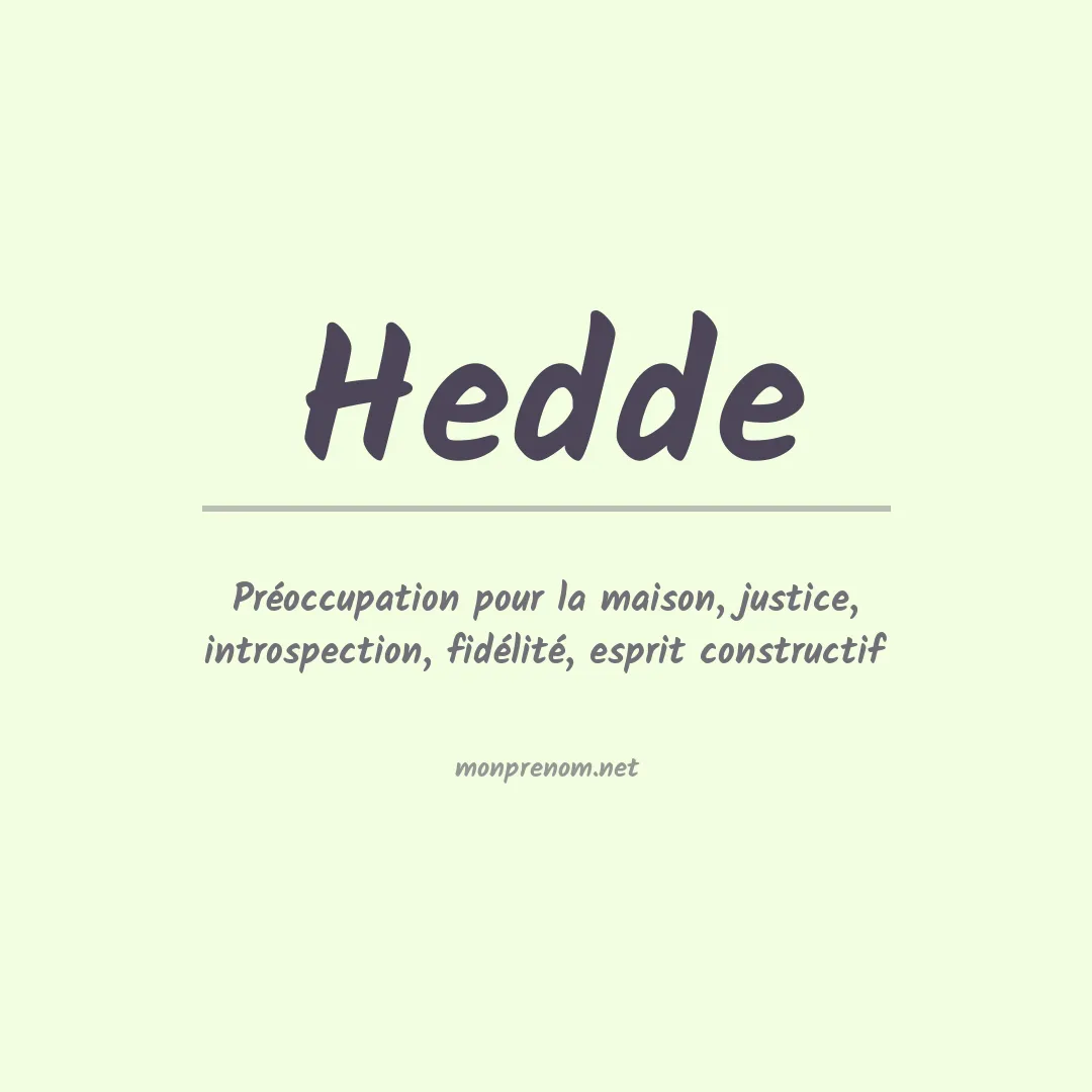 Signification du prénom Hedde