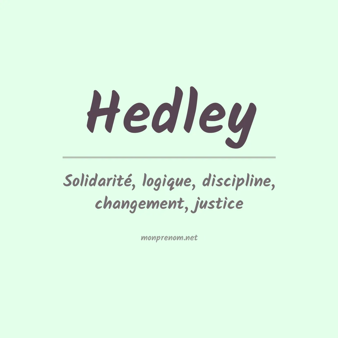 Prénom Hedley