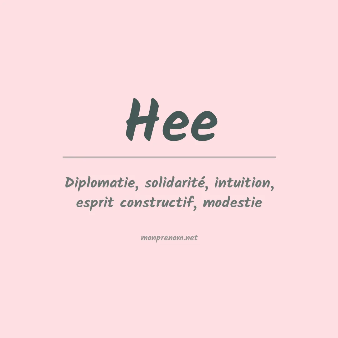Prénom Hee
