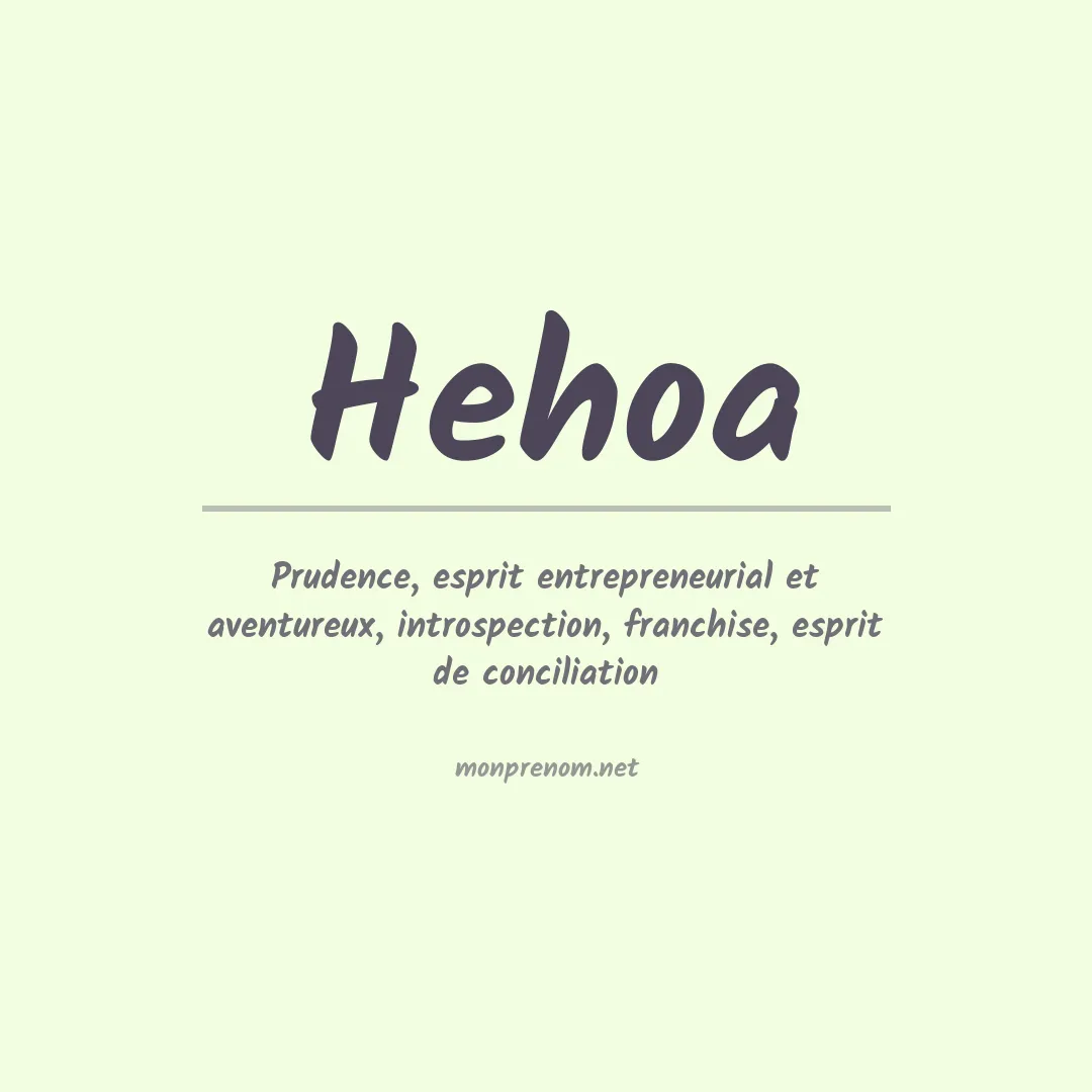 Signification du prénom Hehoa
