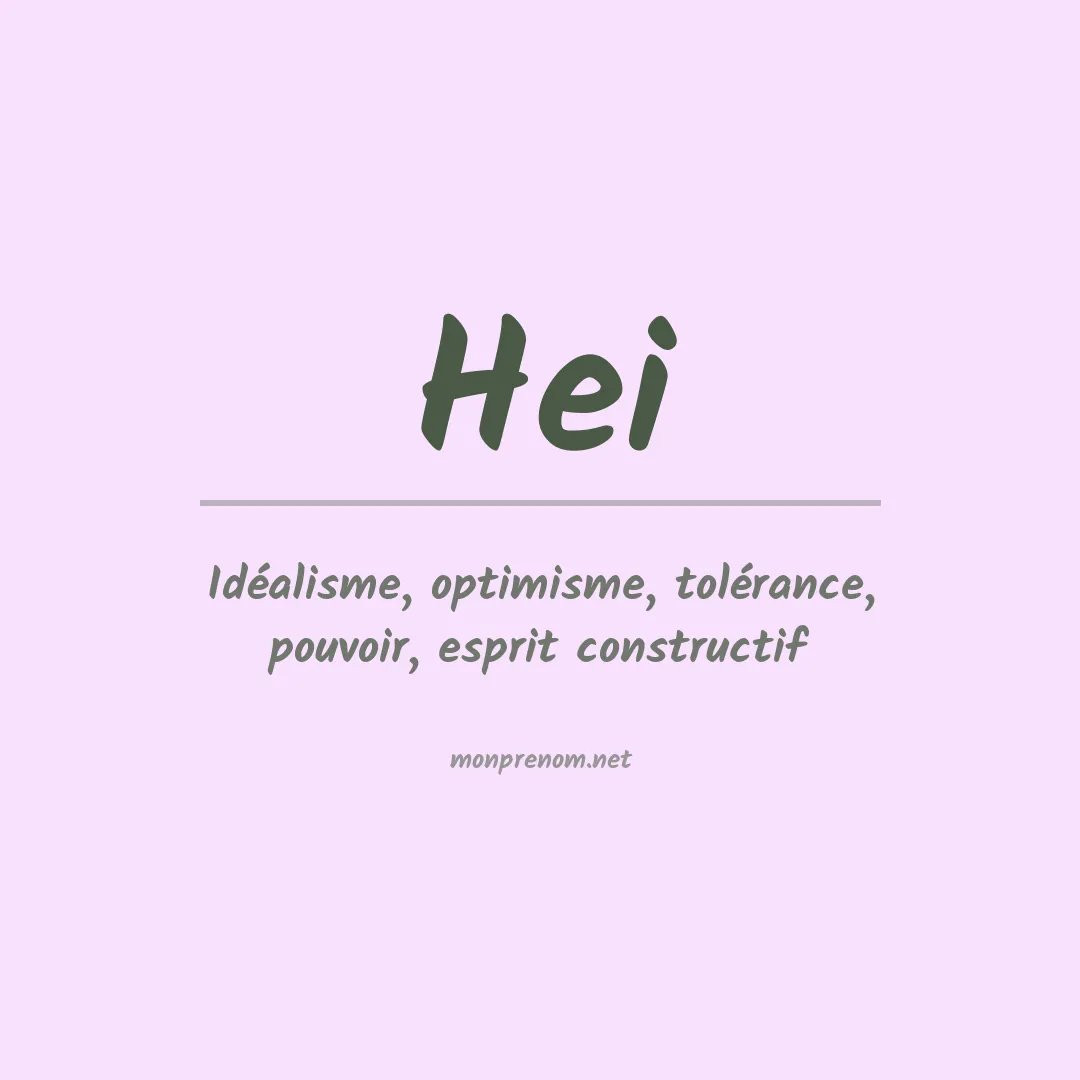 Signification du prénom Hei