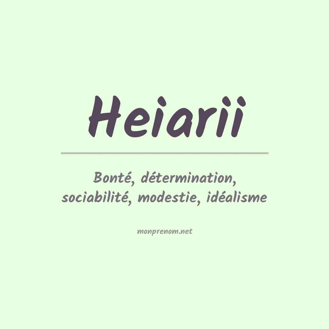 Prénom Heiarii