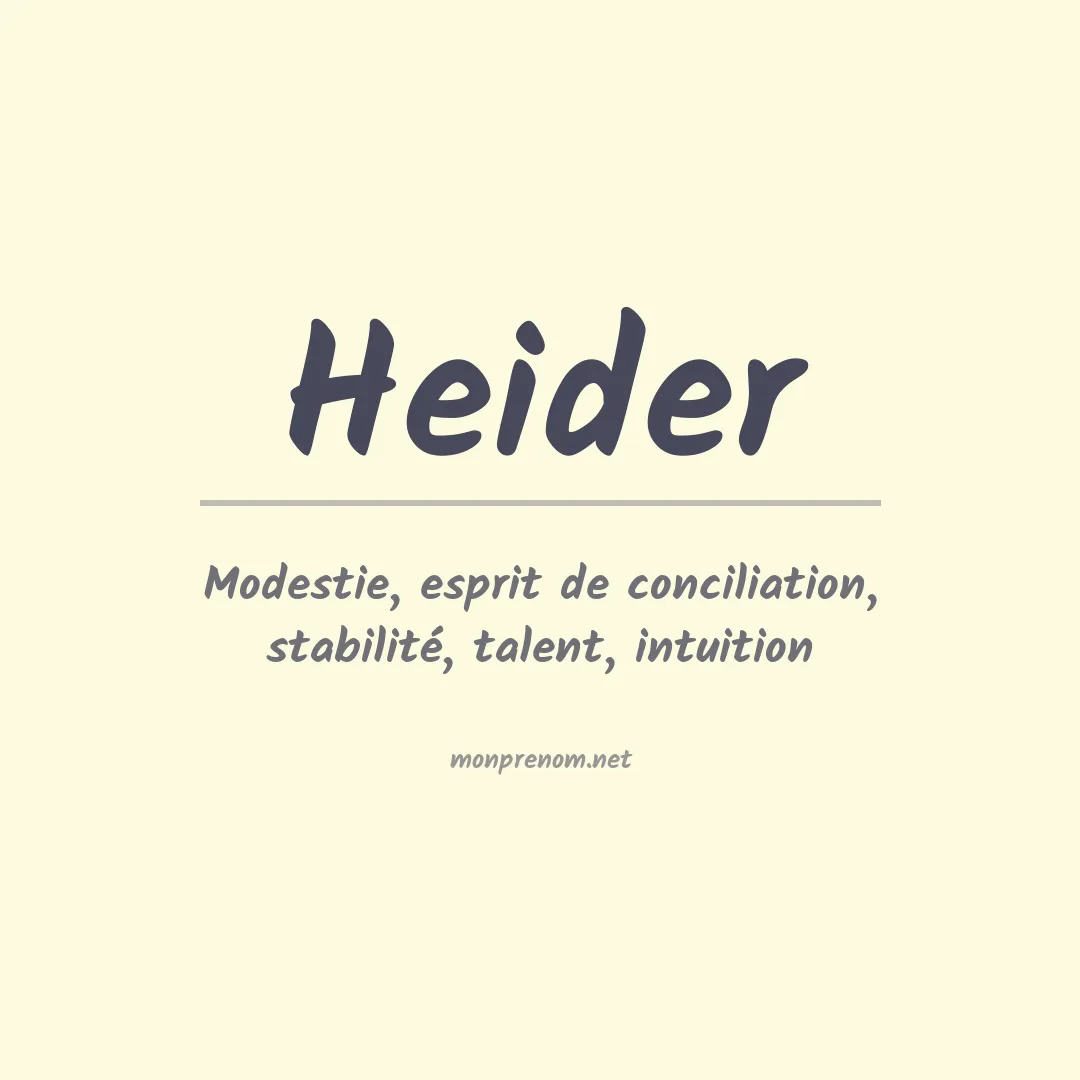 Prénom Heider