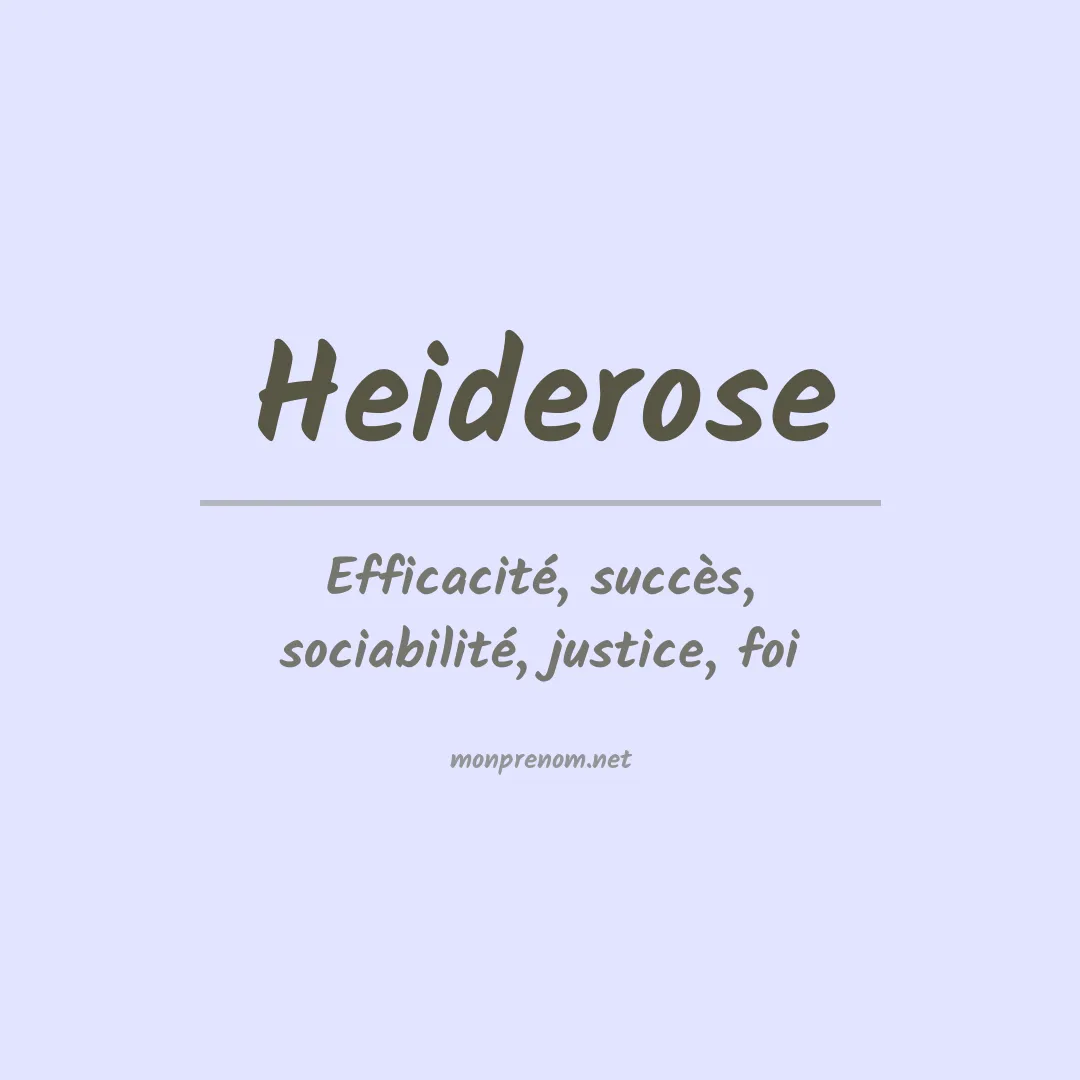 Signification du prénom Heiderose