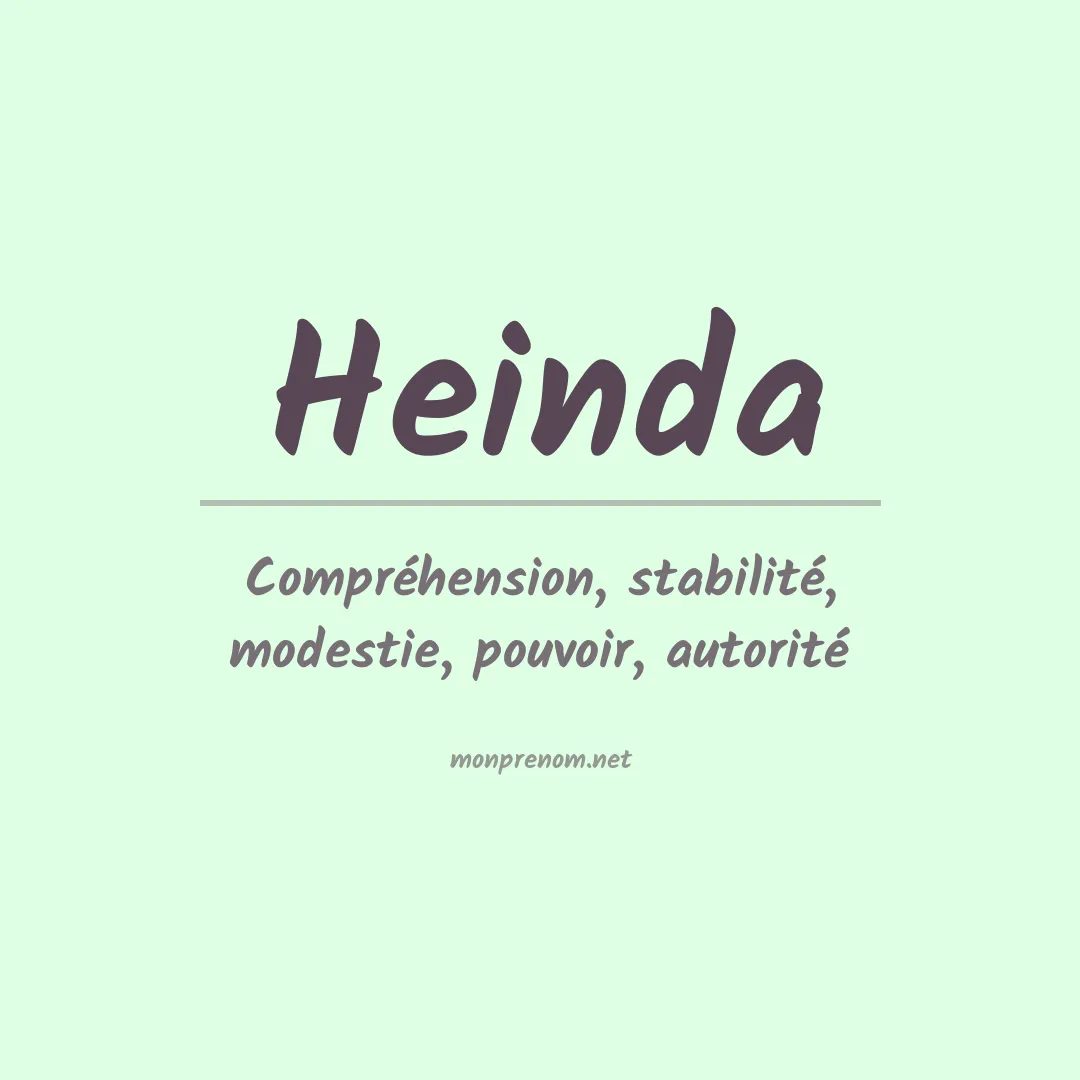 Signification du prénom Heinda
