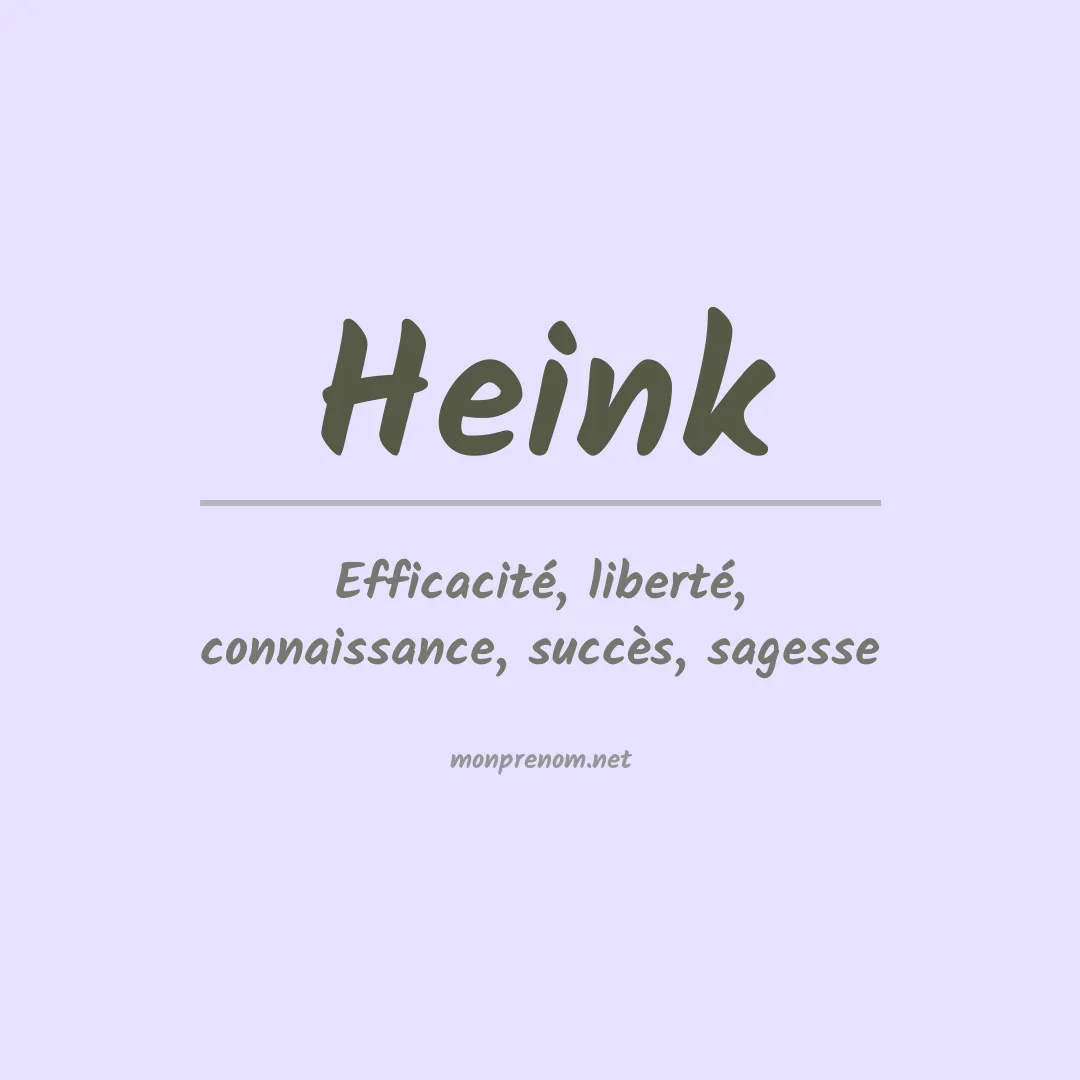 Signification du prénom Heink