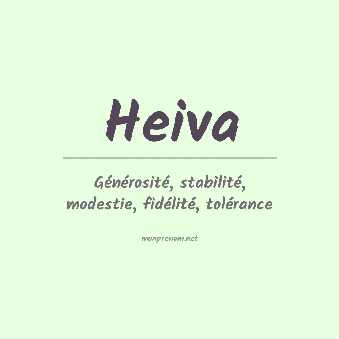 Signification du prénom Heiva