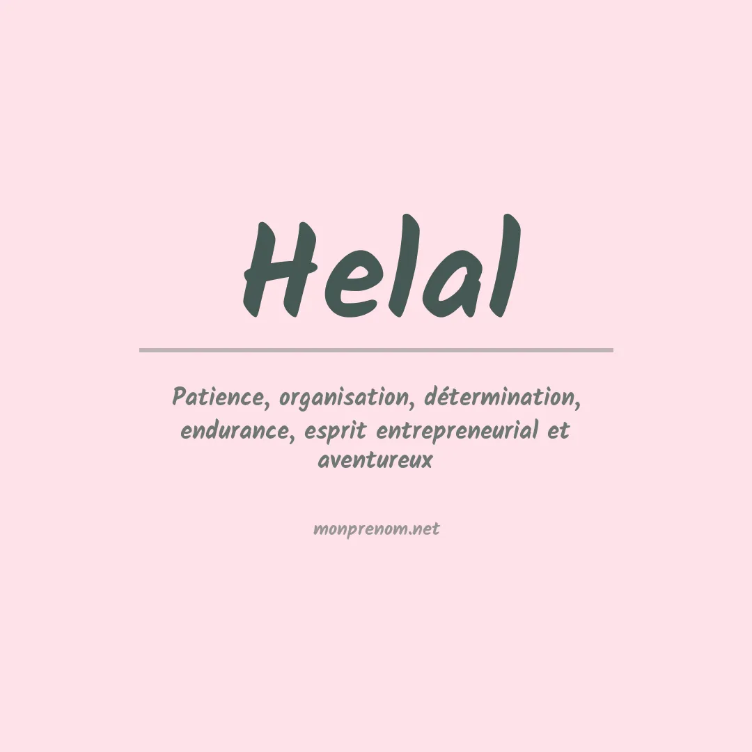 Signification du prénom Helal
