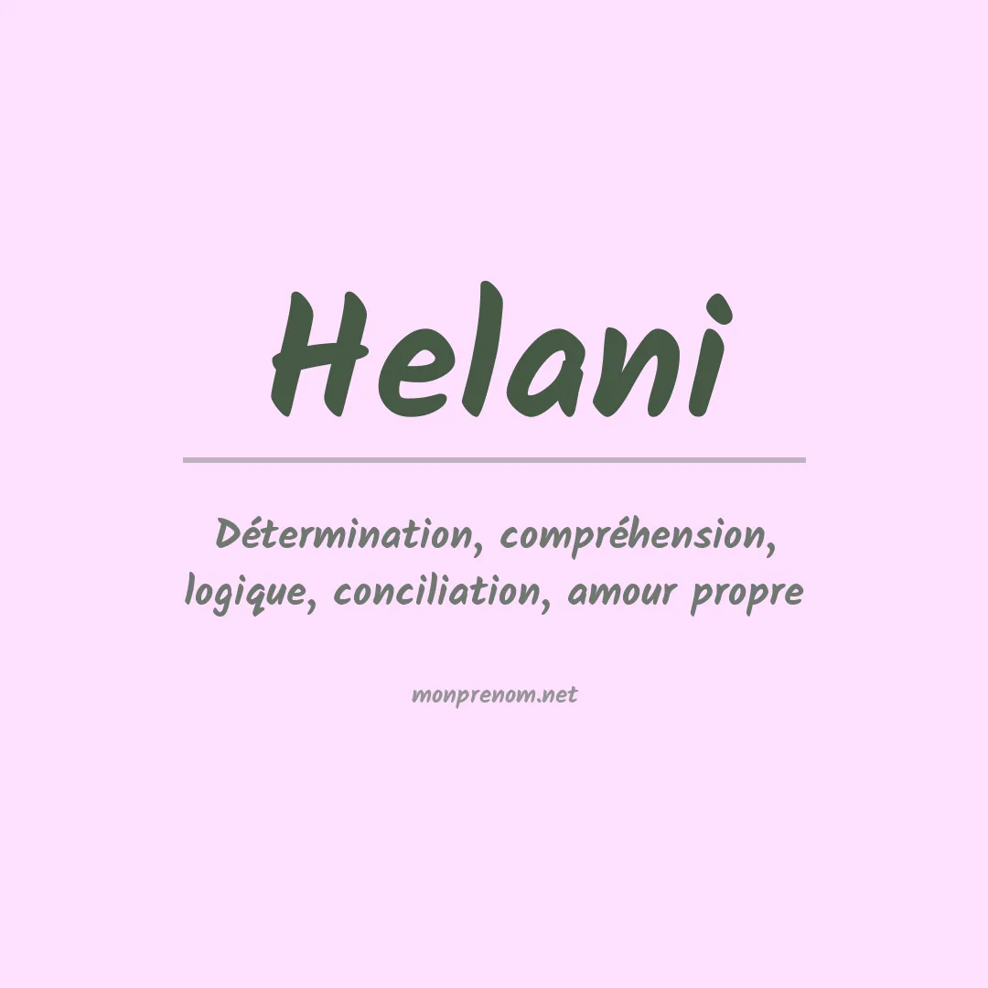 Signification du prénom Helani