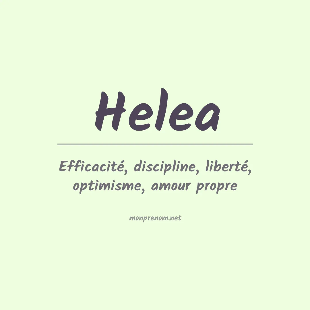 Prénom Helea
