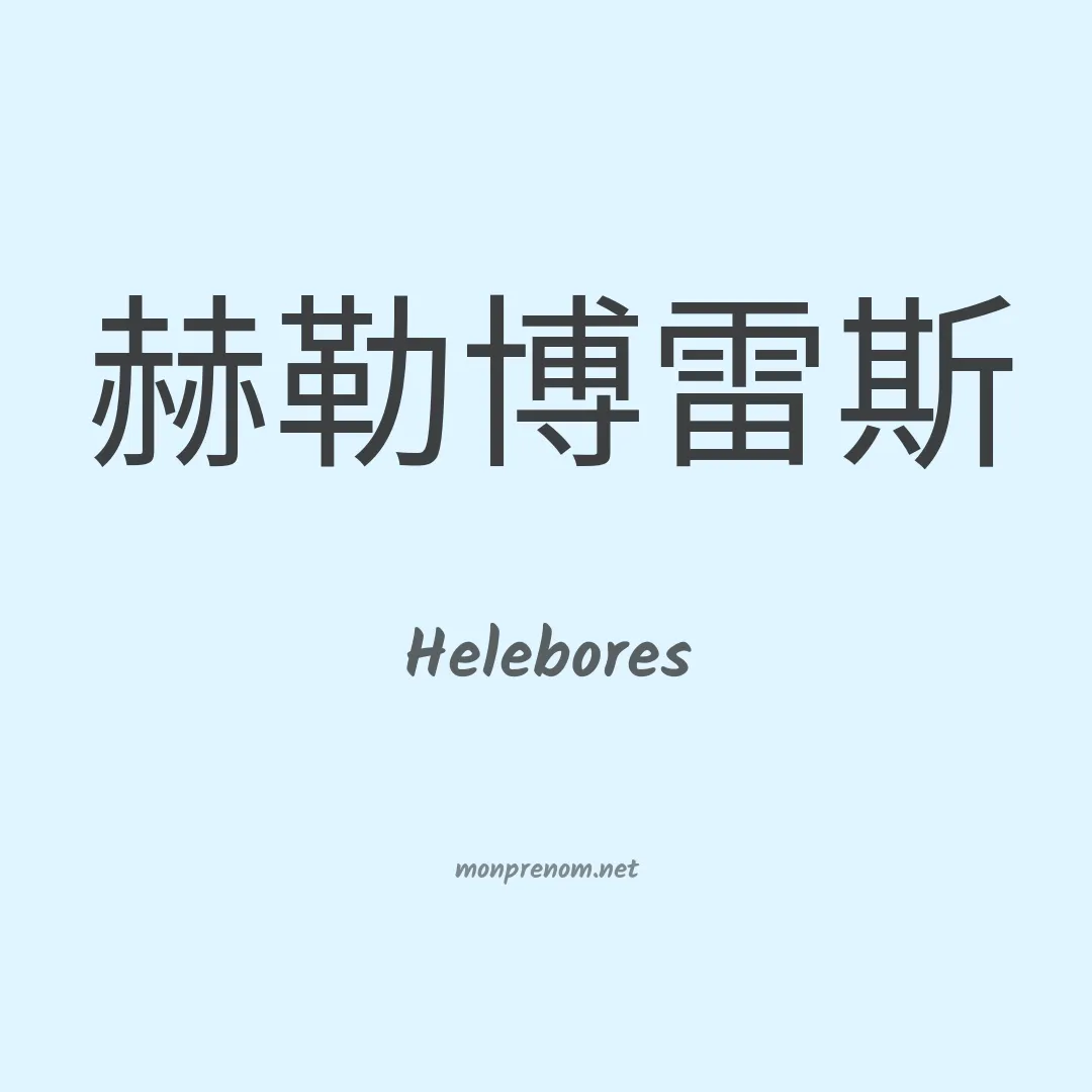 Helebores en chinois
