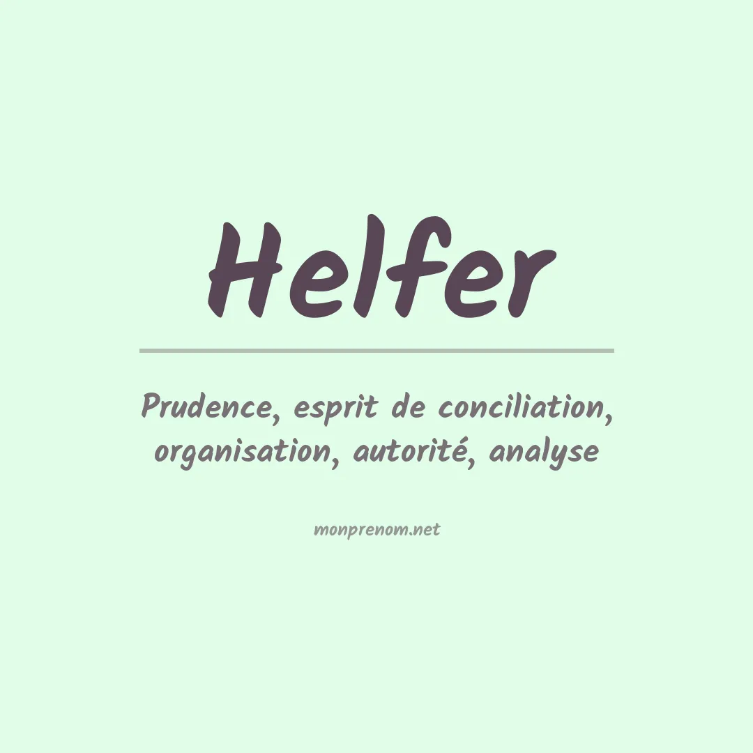 Prénom Helfer