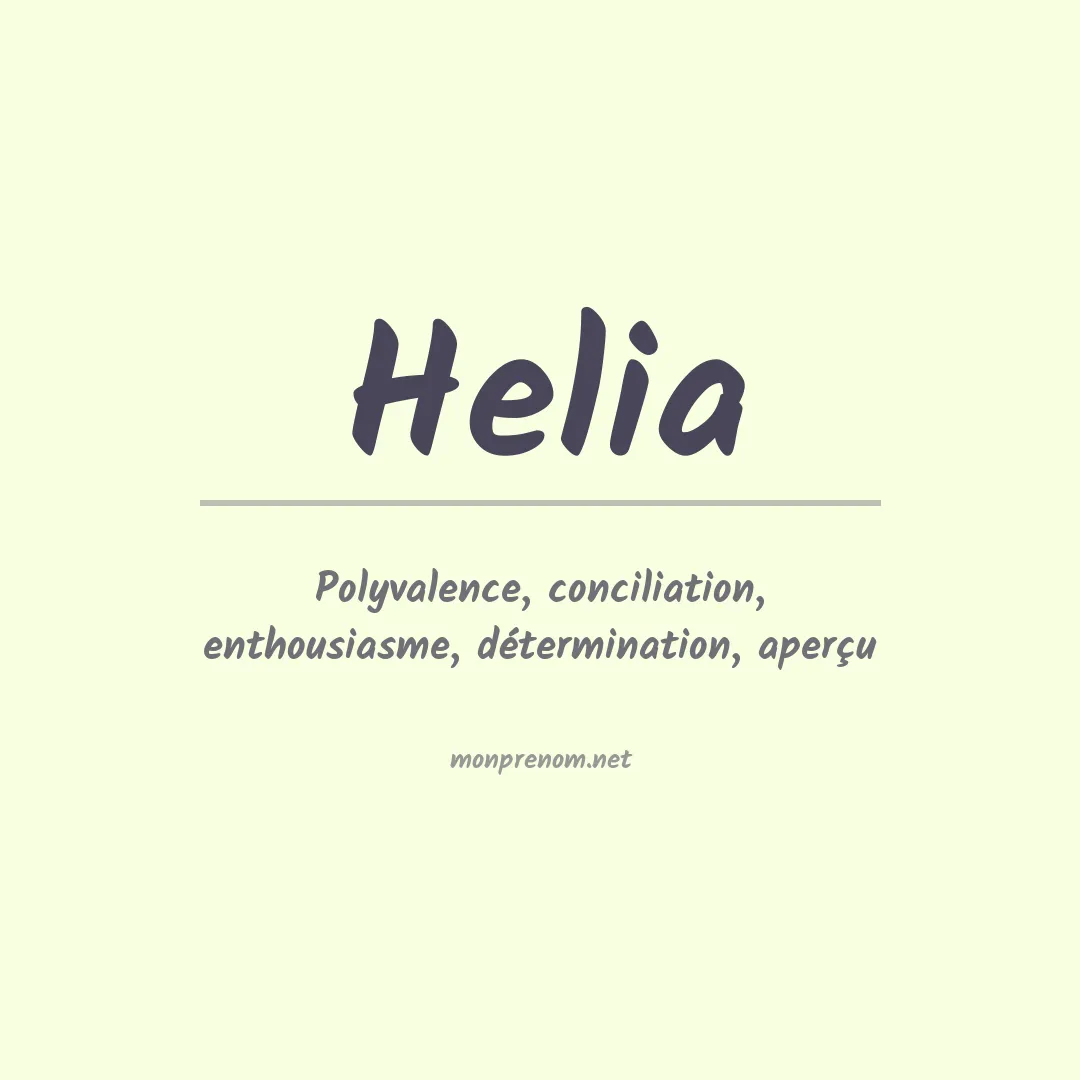 Prénom Helia