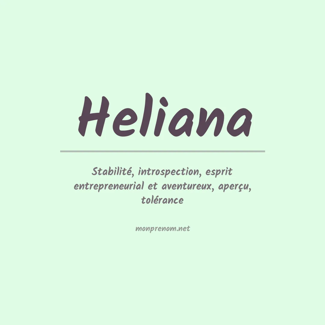 Prénom Heliana