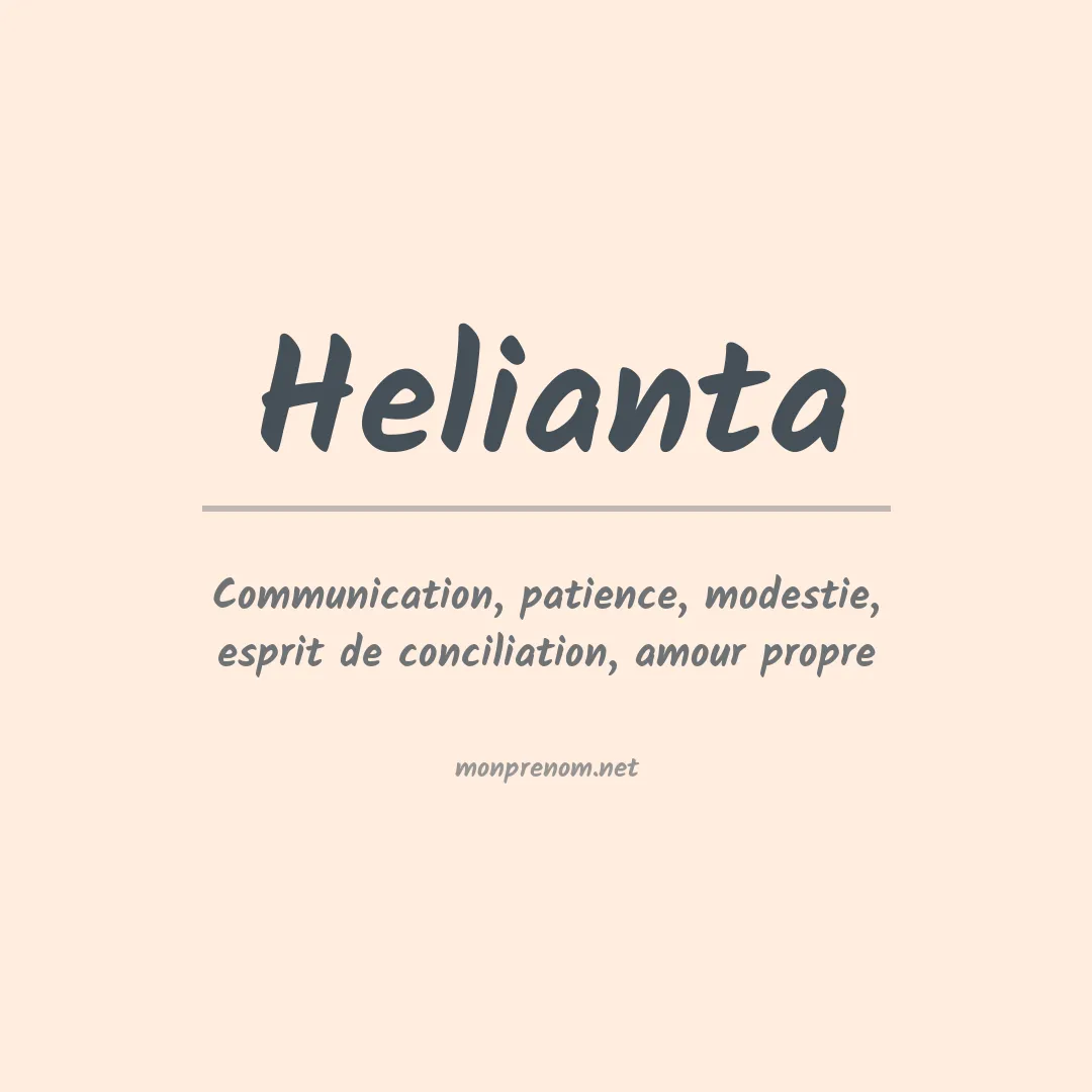 Signification du prénom Helianta