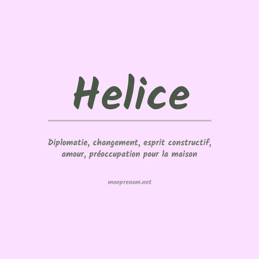 Prénom Helice